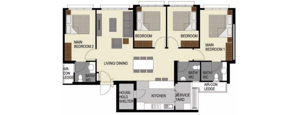 Anchorvale Parkview 3 Gen Flat Layout